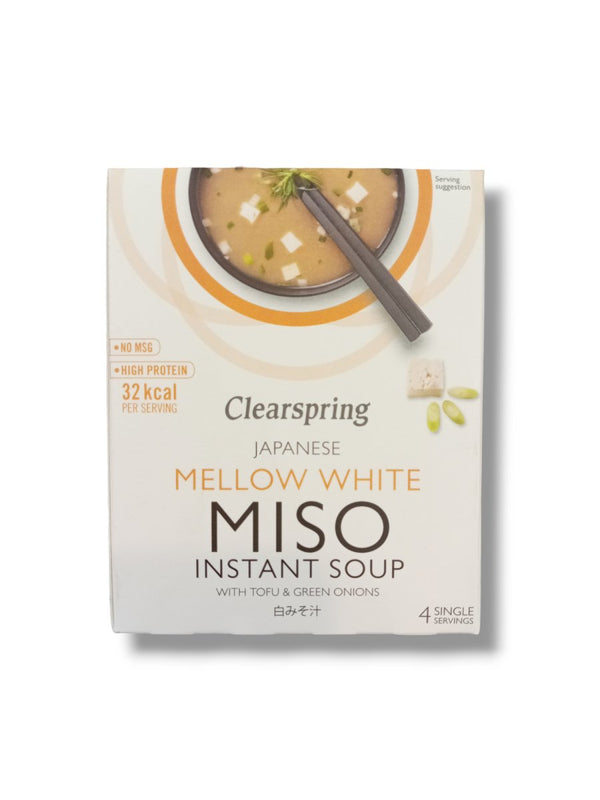 Clearspring Japanese Mellow White Miso Instant Soup 4 Single Servings - Healthy Living