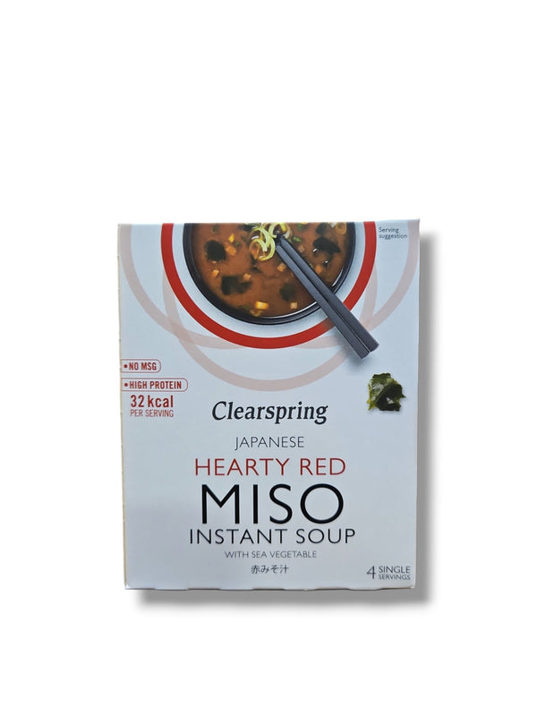 Clearspring Jananese Hearty Red Miso Instant Soup 4 Servings - Healthy Living