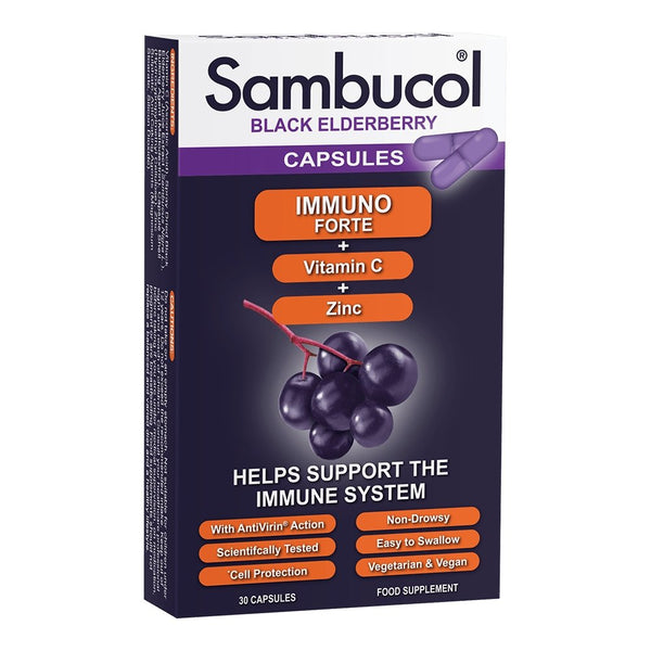 Sambucol Immuno Forte 30caps - HealthyLiving.ie