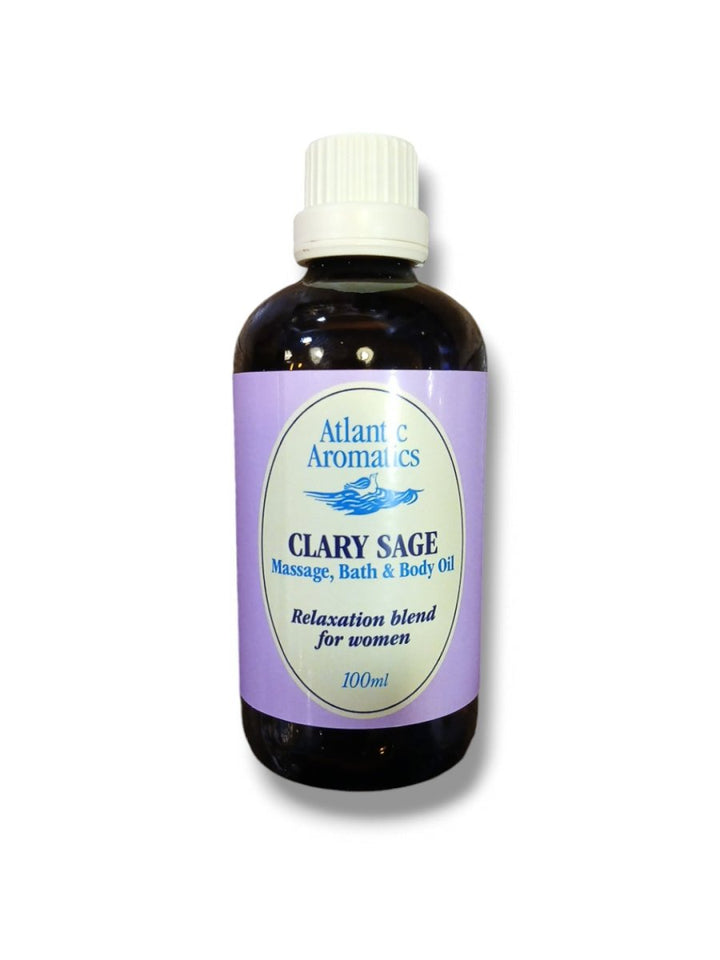 Atlantic Aromatics Clary Sage Massage, Bath & Body Oil Relaxation Blend 100ml - Healthy Living