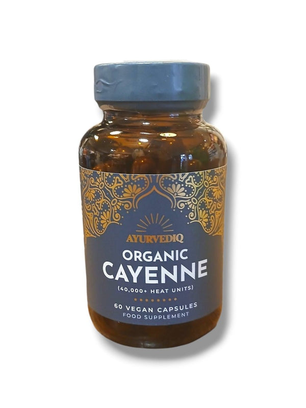 Ayurvediq Organic Cayenne 40,000 Heat Units (60 Vegan Capsules) - Healthy Living