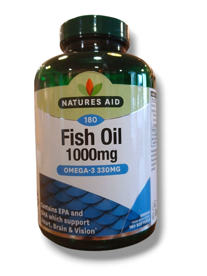 Natures Aid Fish Oil 1000mg 180 Capsules - Healthy Living