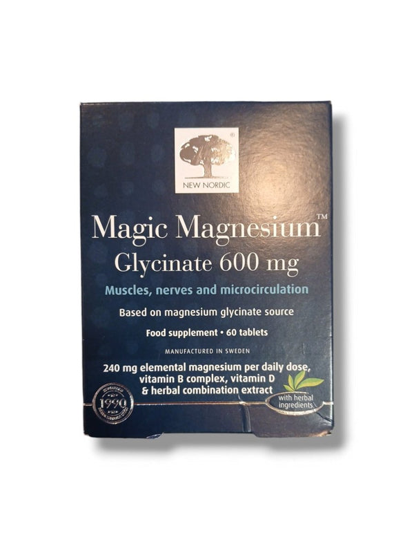 New Nordic Magic Magnesium Glycinate 600mg 60 Tablets - Healthy Living