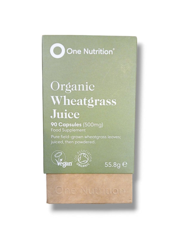 One Nutrition Organic Wheatgrass Juice 90 Capsules (Short date 3.3.25) - Healthy Living