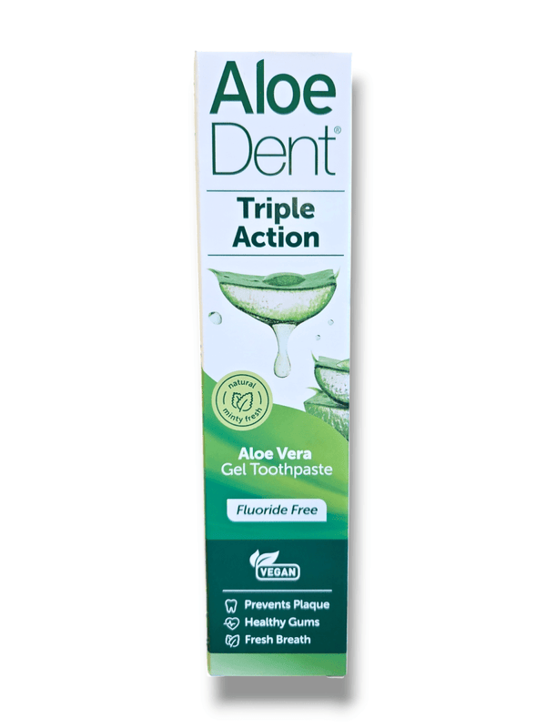 Optima Aloe Dent Aloe Vera fluoride free toothpaste Triple Action 100ml - Healthy Living