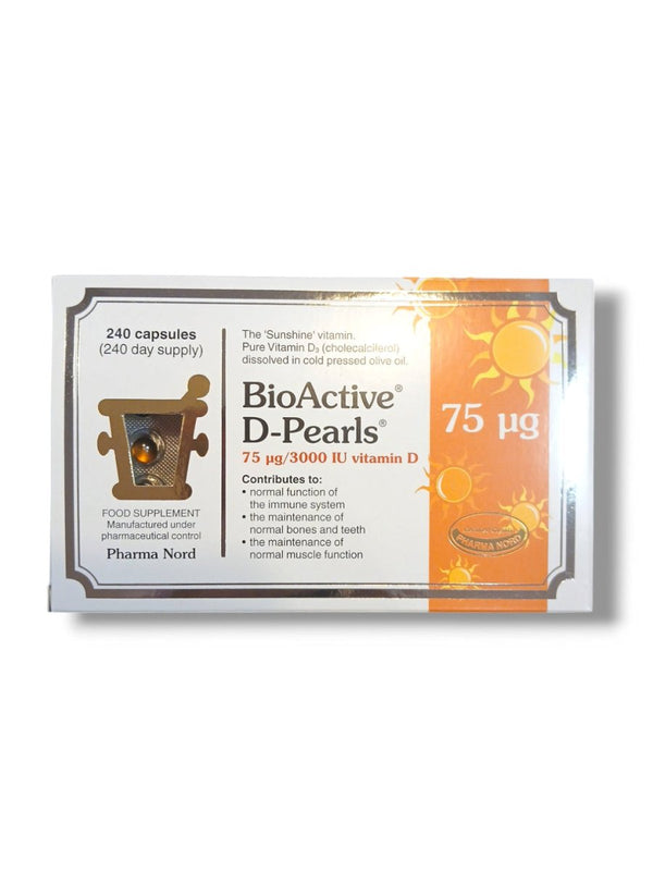 Pharma Nord BioActive D - Pearls 75ug/ 3000 IU vitamin D 240 Caps - Healthy Living