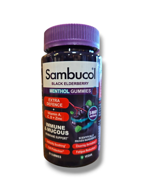 Sambucol Black Elderberry Menthol Gummies (30 Gummies) - Healthy Living