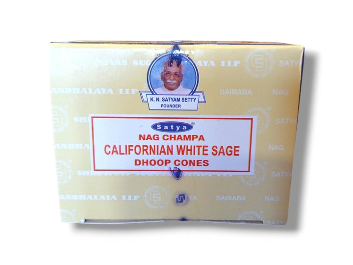 Satya Nag Champa Californian White Sage Dhoop Cones 12 cones - Healthy Living