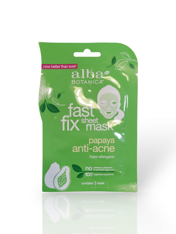 Alba Botanica Fast Fix Sheet Mask Papaya Anti-Acne - Healthy Living