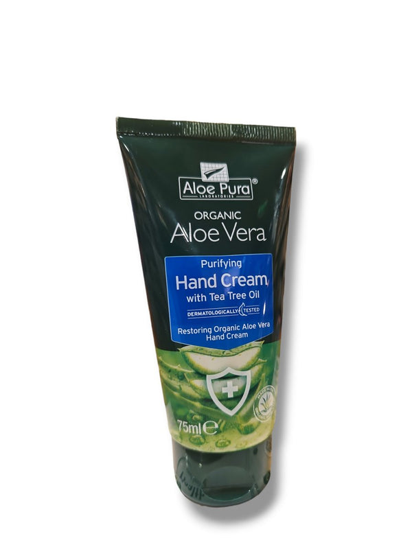 Aloe Pura Organic Aloe Vera Hand Cream With Tea Tree 75ml - Healthy Living