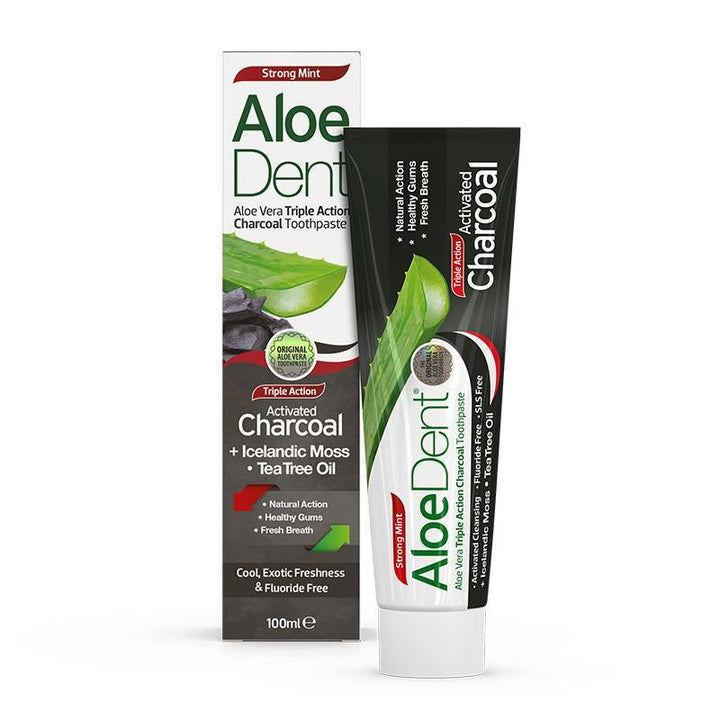 AloeDent Activated Charcoal Toothpaste 100ml - HealthyLiving.ie