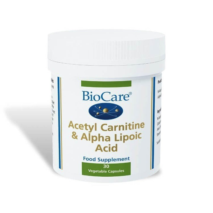 Biocare Acetyl Carnitine & Alpha Lipoic Acid 30caps - HealthyLiving.ie