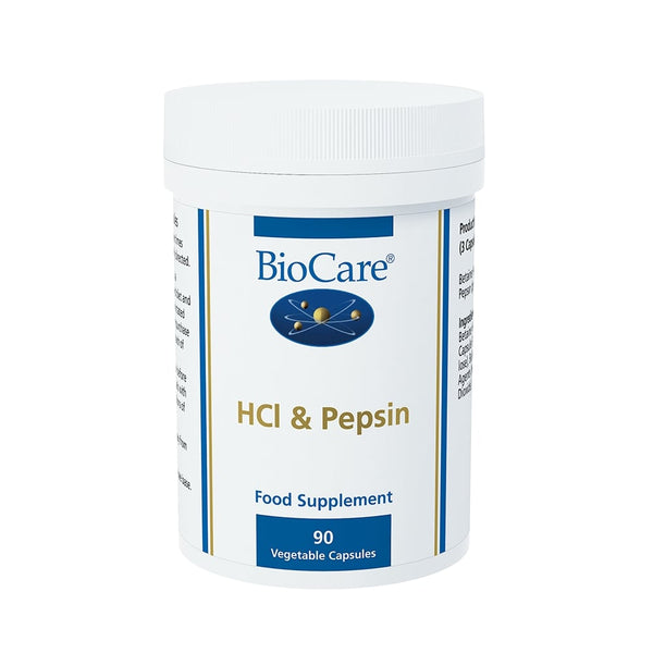 Biocare HCI & Pepsin 90caps - HealthyLiving.ie