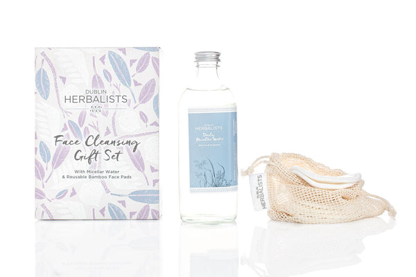 Dublin Herbalists Face Cleansing Set Daily Micellar Water & Bamboo Face Pads - HealthyLiving.ie