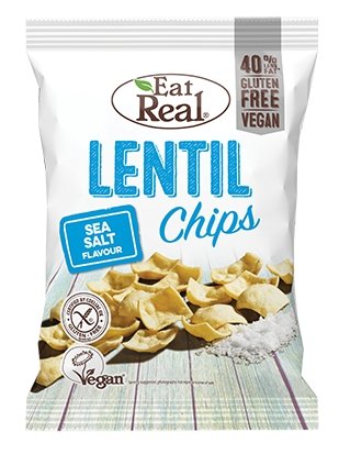 Eat Real Lentil Chips Sea Salt Flavour (40g) - HealthyLiving.ie