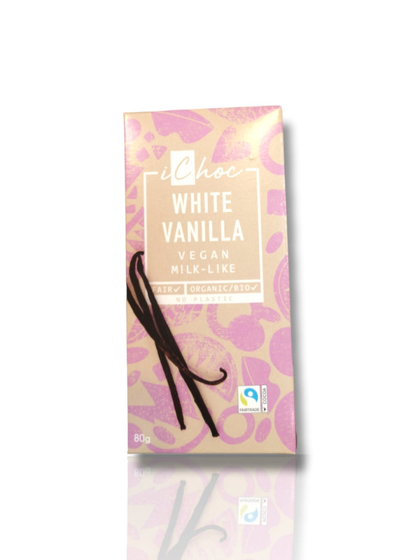 i Choc White Vanilla Vegan Chocolate 80g - Healthy Living
