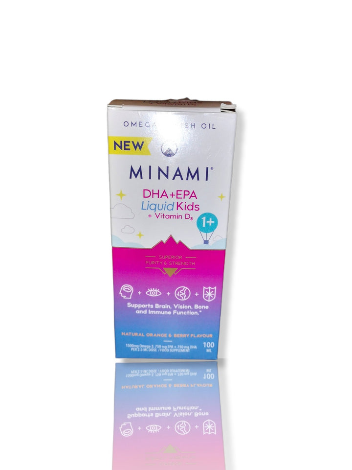 Minami DHA+EPA Liquid Kids + Vitamin D3 100ml - HealthyLiving.ie