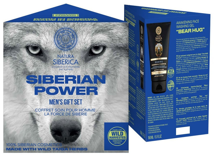 Natura Siberica Siberian Power Mens Gift Set  for Face and Hands and Awakening Face Washing Gel - HealthyLiving.ie
