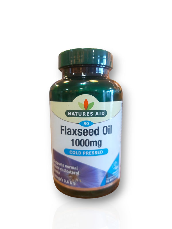 Natures Aid Flaxseed Oil 1000mg 90caps - Healthy Living