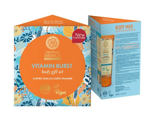 Oblepikha Siberica Vitamin Burst Body Shower Gel + Body Milk Gift Set - HealthyLiving.ie