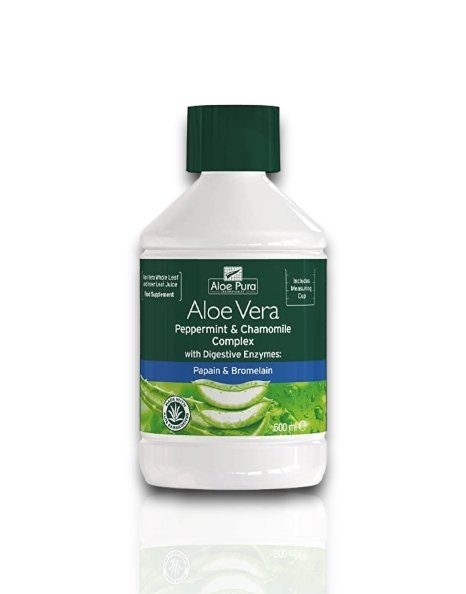 Optima Aloe Vera Peppermint & Chamomile Complex with Digestive Enzymes Papain & Bromelain 500ml - Healthy Living
