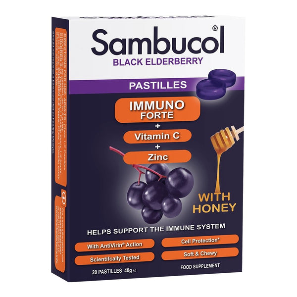 Sambucol Immuno Forte Pastilles (20 pastilles) - HealthyLiving.ie