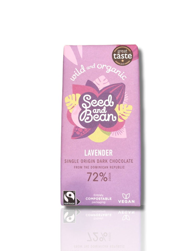 Seed and Bean Lavender Extra Dark Chocolate Bar 72% 85g - HealthyLiving.ie
