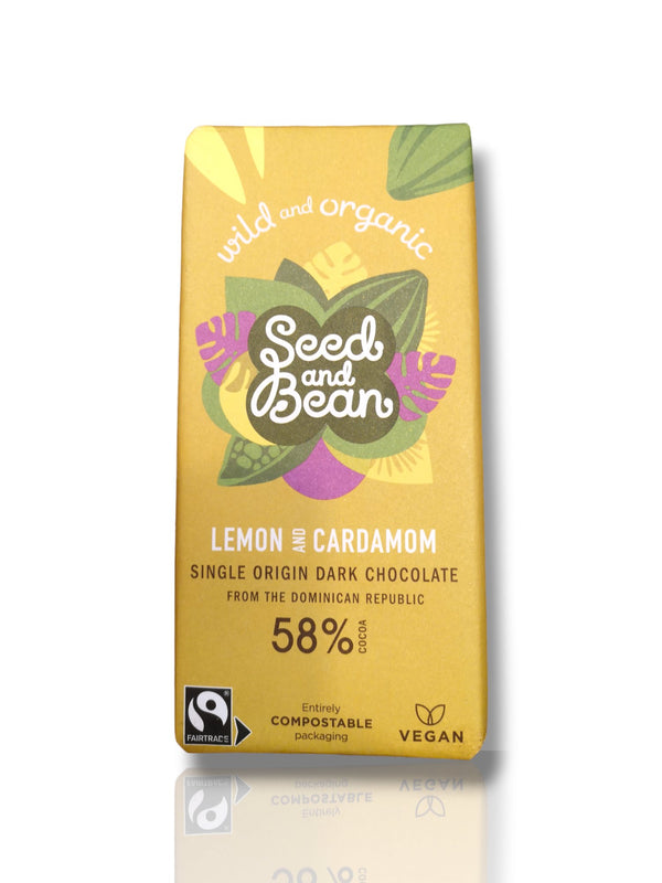 Seed and Bean Lemon & Cardamon Dark Chocolate 58% cocoa - Healthy Living