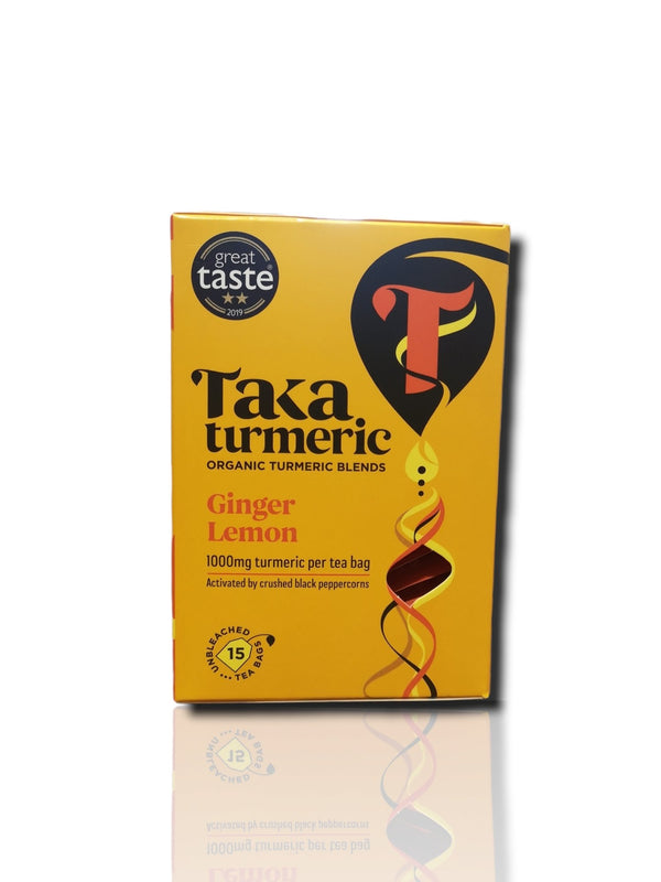 Taka Turmeric Ginger Lemon 15 tea bags - HealthyLiving.ie