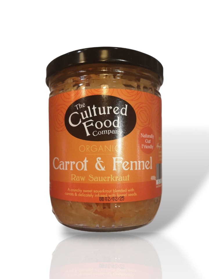 The Cultured Food Company Organic Carrot & Fennel Raw Sauerkraut 400g - Healthy Living