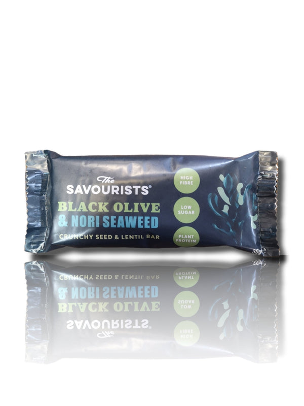 The Savourists Black Olive and Nori Seaweed Bar 30g - HealthyLiving.ie