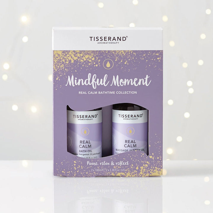 Tisserand Mindful Moment Real Calm Bath Time Collection Bath Oil + Massage & Body Oil Gift Set - HealthyLiving.ie