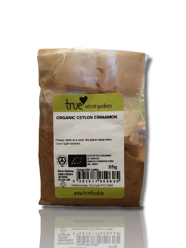 True Natural Goodnes Organic Ceylon Cinnamon 25g - HealthyLiving.ie