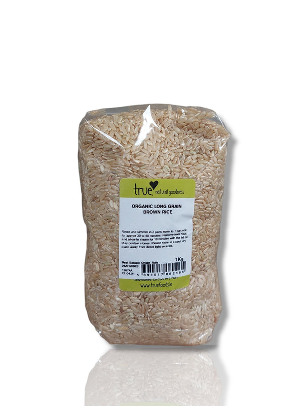 True Natural Goodness Organic Long Grain Rice Brown 1kg - HealthyLiving.ie
