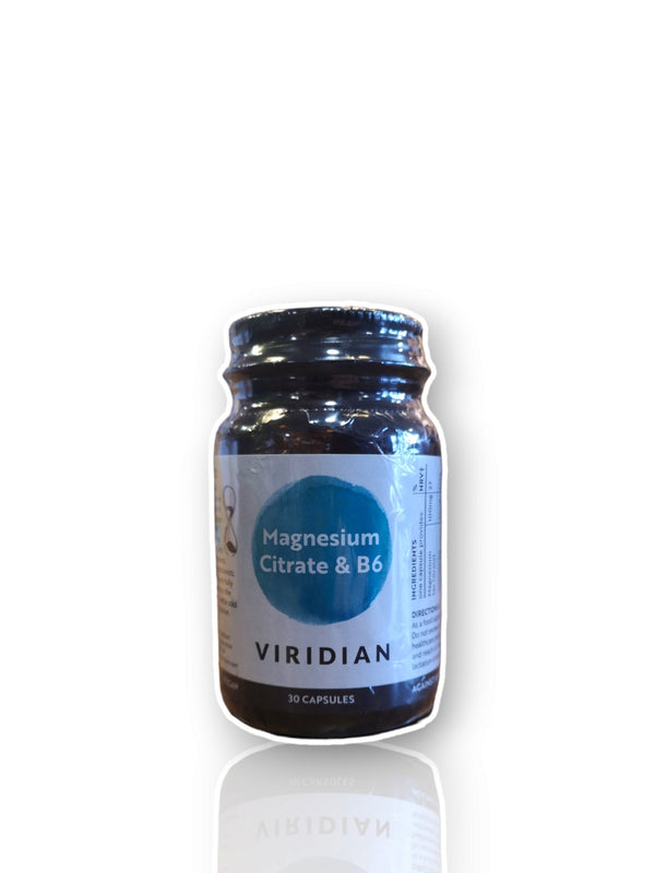 Viridian Magnesium Citrate & B6 30cap - Healthy Living