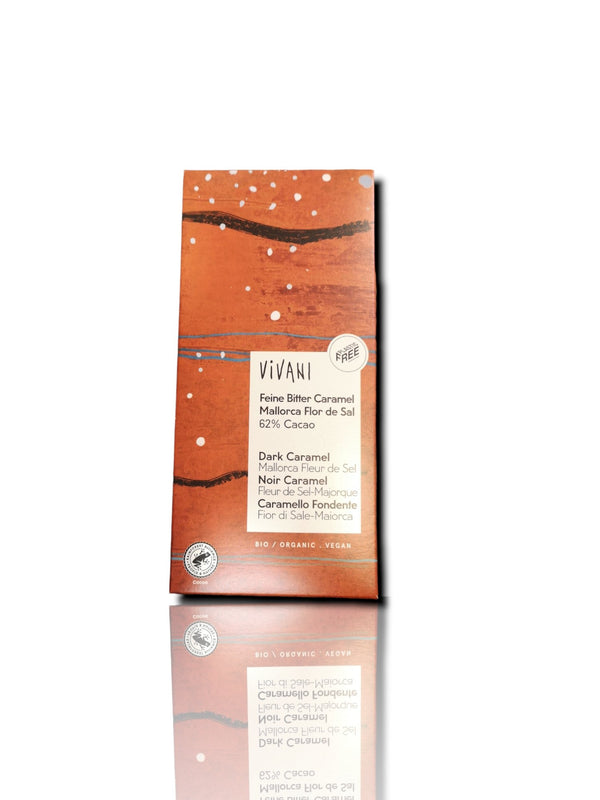 Vivani Dark Caramel 62% Cacao Bar 80g - HealthyLiving.ie