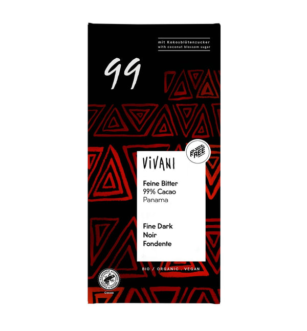 Vivani Fine Dark 99 % Cocoa 80g - HealthyLiving.ie