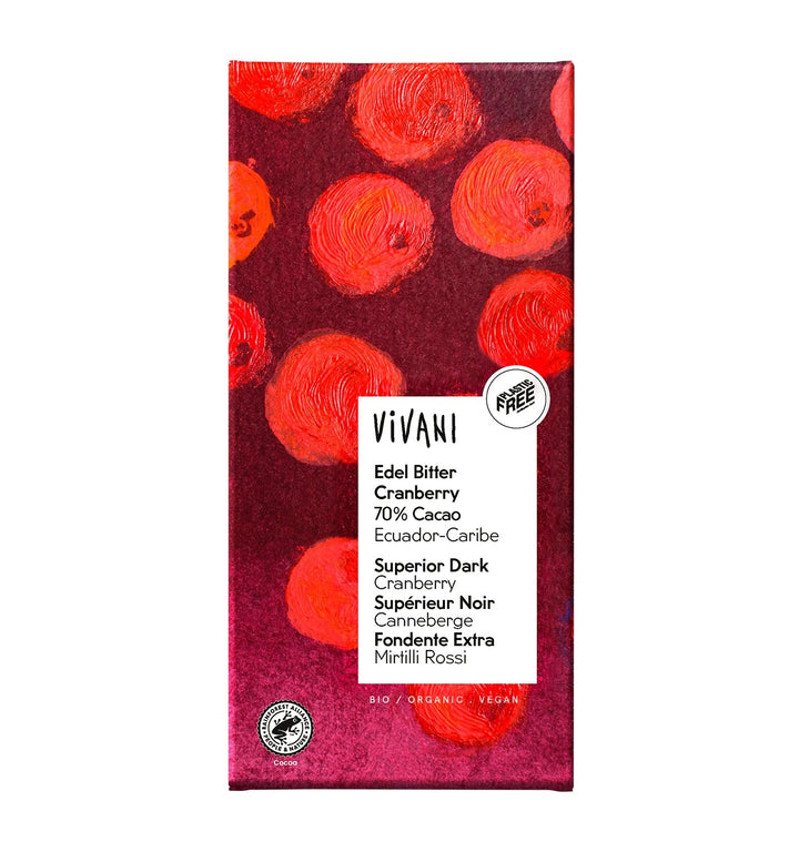 Vivani Superior Dark Cranberry 100g - HealthyLiving.ie