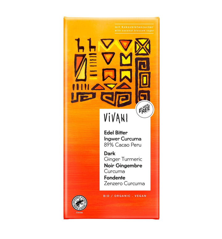 Vivani Superior Dark Ginger Turmeric 89% Peru 80g - HealthyLiving.ie